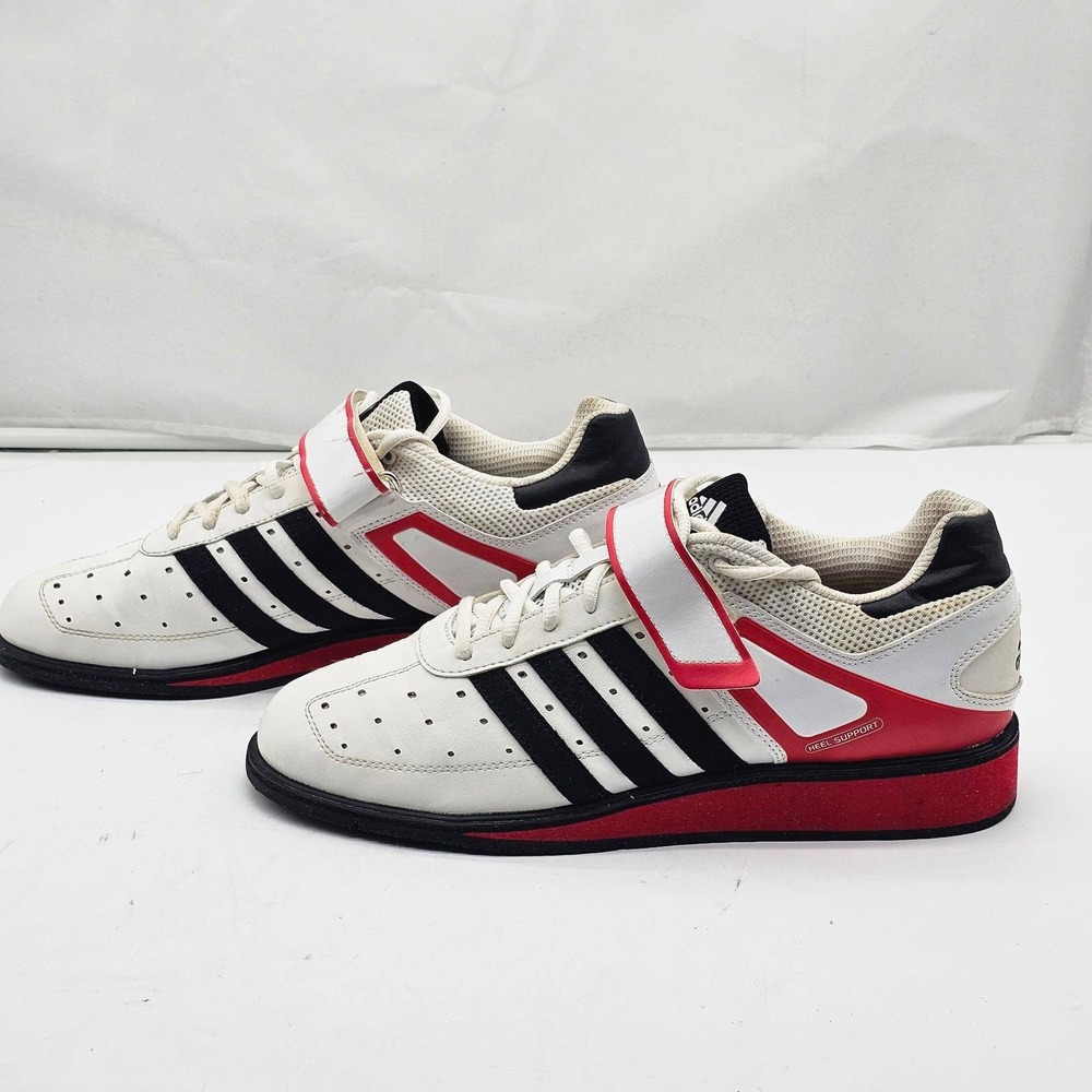 Adidas Powerlift 2.0 Weightlifting Shoes Mens 10.5 White Black Red G17563